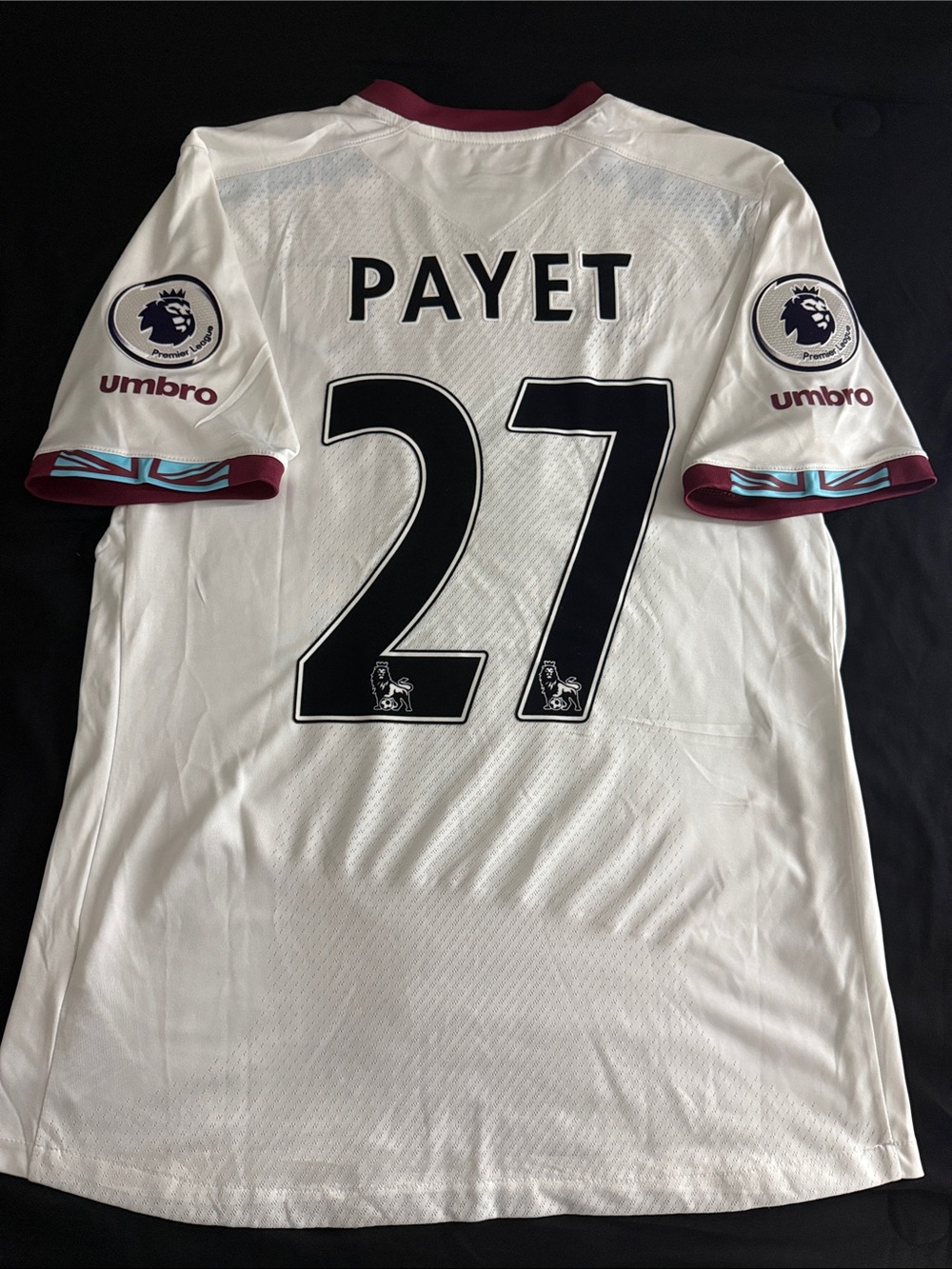 RARE West Ham United #27 Dimitri Payet 2016-17 Away Umbro Premier League Jersey